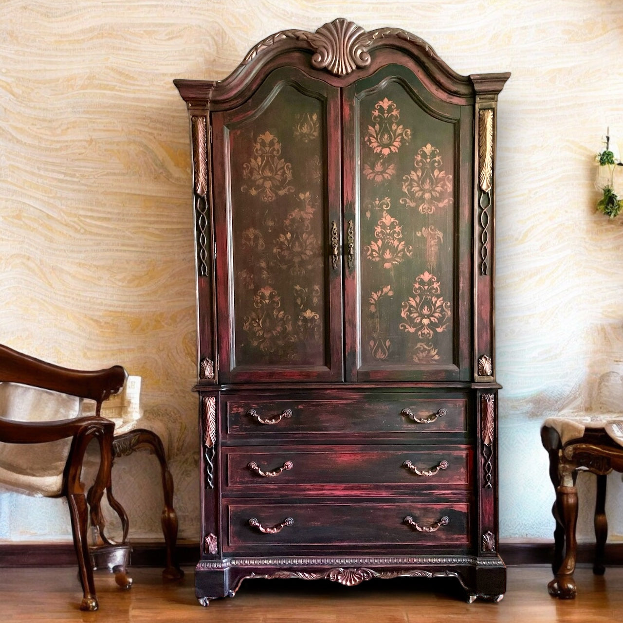 Entertainment Center, Armoire, cabinet, storage, bedroom, family room, The Painted Hag Entertainment Center, Armoire, cabinet, storage, bedroom, family room, The Painted Hag